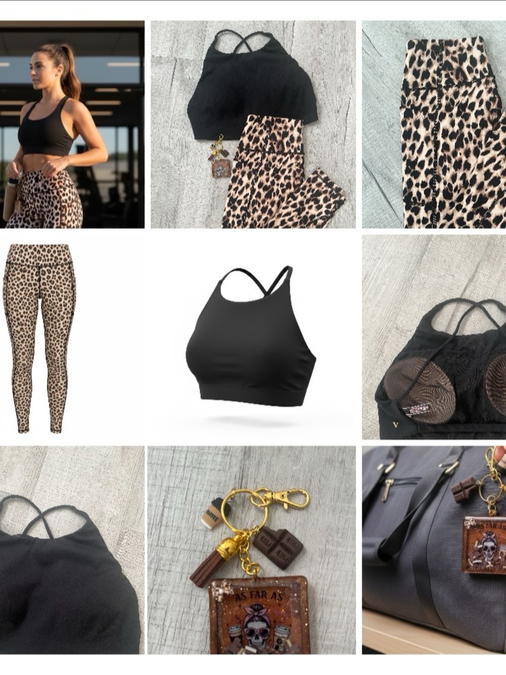 Boutique Activewear Set + Handmade Bag Charm